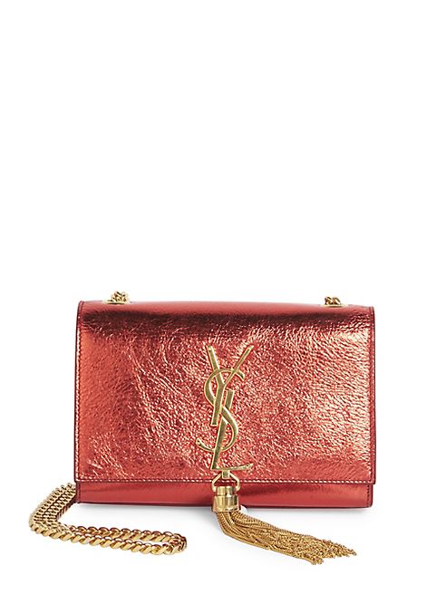 Saint Laurent - Small Kate Monogram Tassel Metallic Leather Chain Shoulder Bag