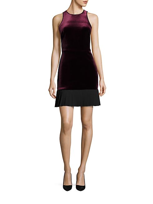 ABS - Velvet Pleated Hem Dress