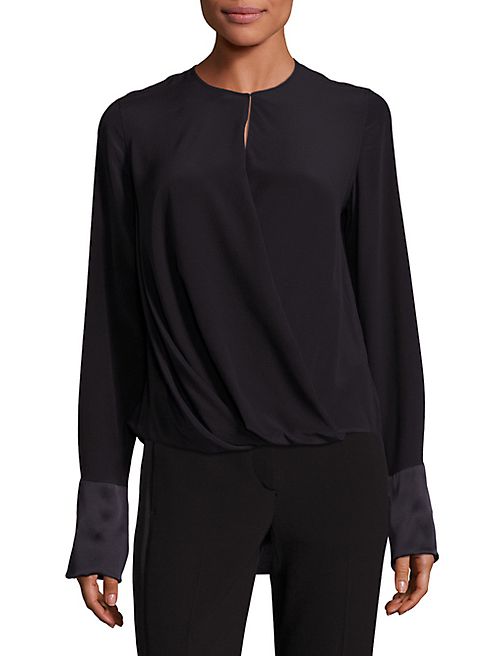 Rag & Bone - Max Drape Front Silk Blouse