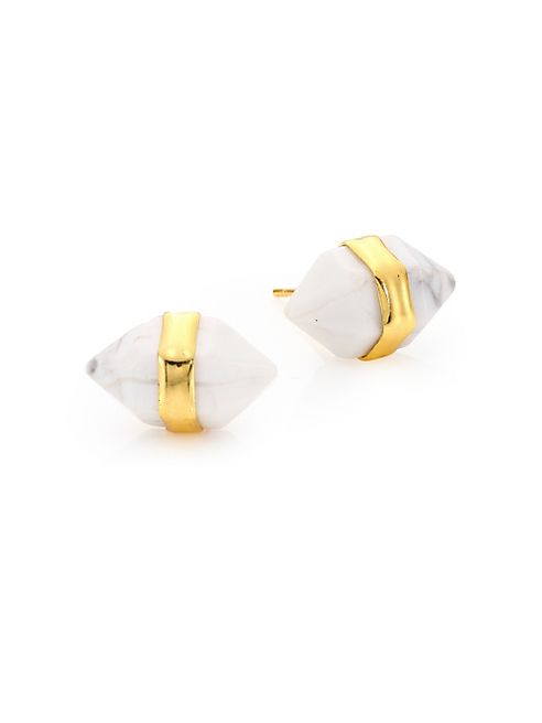 Jonesy Wood - Julianne White Howlite Stud Earrings