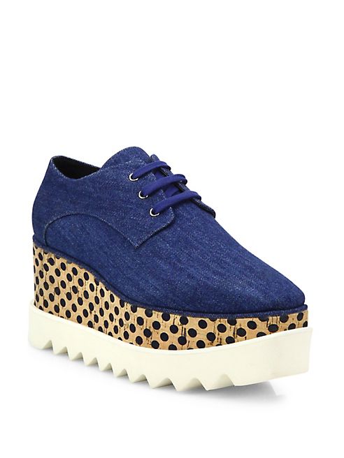 Stella McCartney - Elyse Denim Platform Oxfords