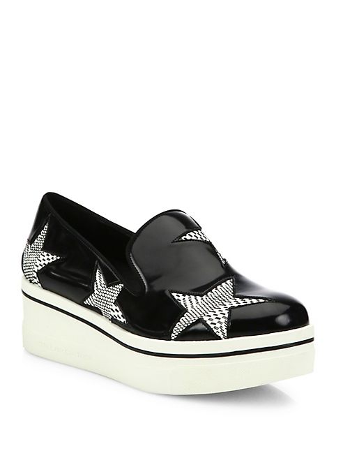 Stella McCartney - Binx Star Patent Faux-Leather Platform Loafers