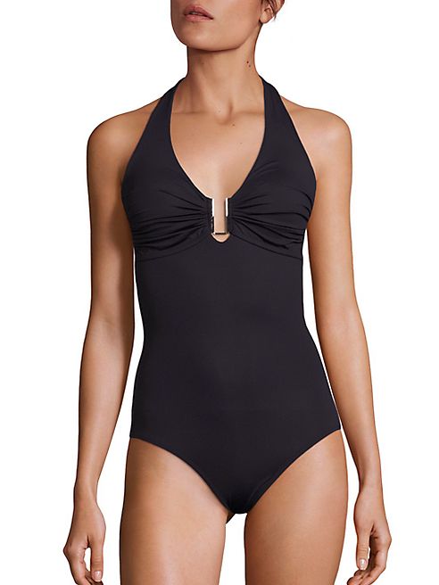 Melissa Odabash - Ruched Halterneck Swimsuit