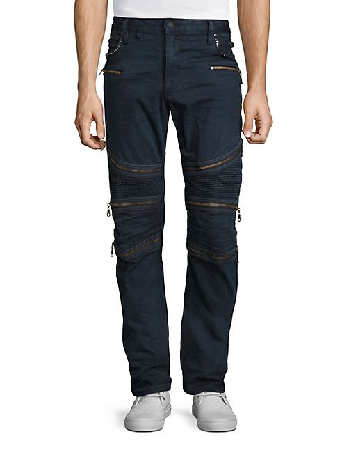 Robin's Jeans - Regular-Fit Zippered Moto Jeans