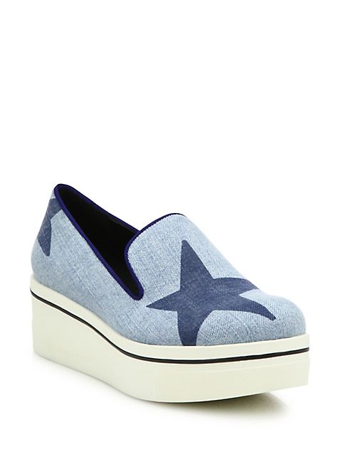 Stella McCartney - Binx Star Denim Platform Loafers