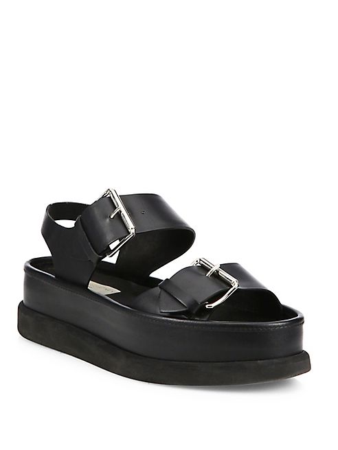 Stella McCartney - Buckled Faux-Leather Platform Sandals