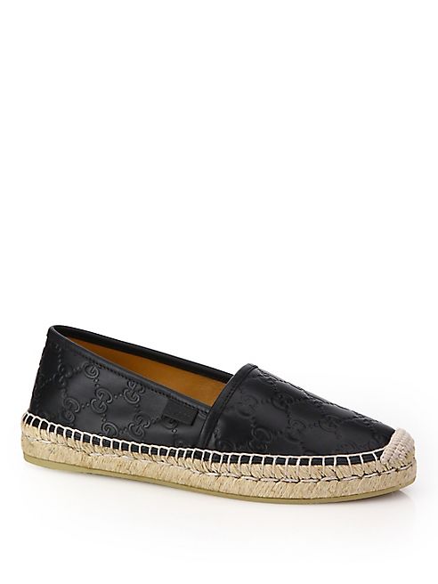 Gucci - Gucci GG Leather Platform Espadrilles