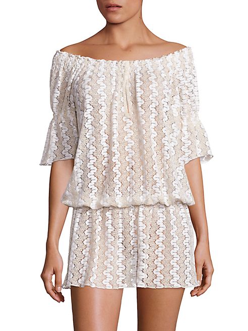 Melissa Odabash - Off-the-Shoulder Lace Short Dress