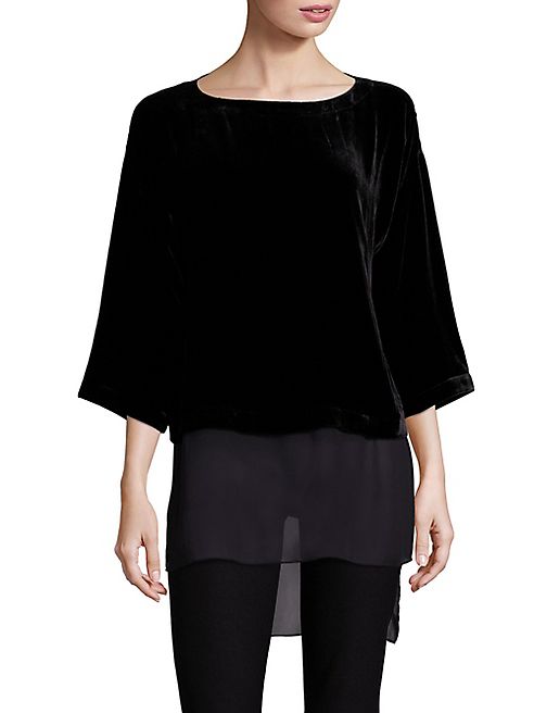 Eileen Fisher - Velvet & Silk Hi-Lo Top