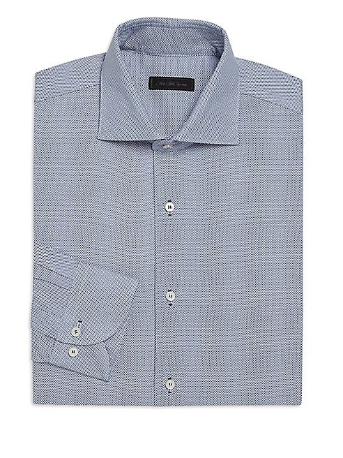 Saks Fifth Avenue Collection - Bird's Eye Button Front Regular-Fit Dress Shirt