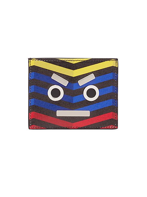 Fendi - Faces Multicolored Leather Card Case