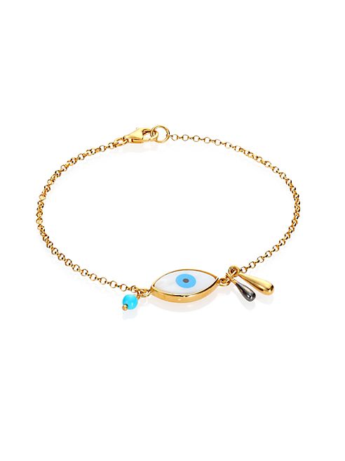 IAM by Ileana Makri - Evil Eye Raindrop Opal & Turquoise Bracelet