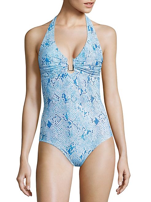 Melissa Odabash - Tampa Surf Printed Halter One-Piece Swimsuit