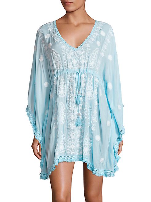 Melissa Odabash - Tassel Trimmed Embroidered Caftan