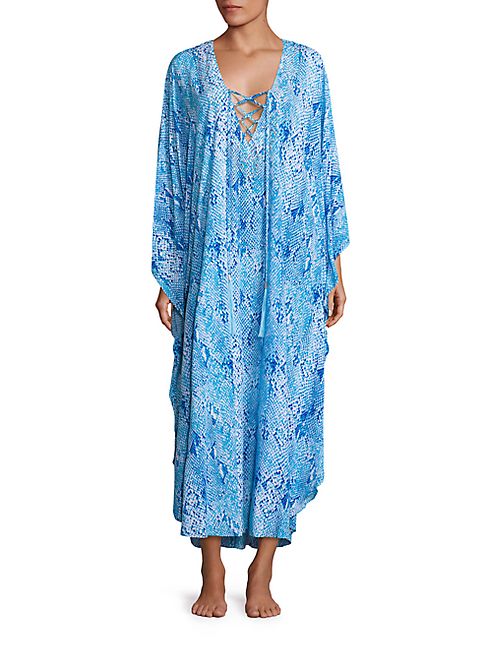 Melissa Odabash - Printed Lace-Up Caftan