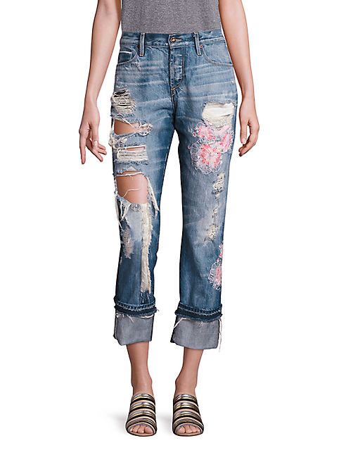 Tortoise - Herma Distressed Straight-Leg Jeans