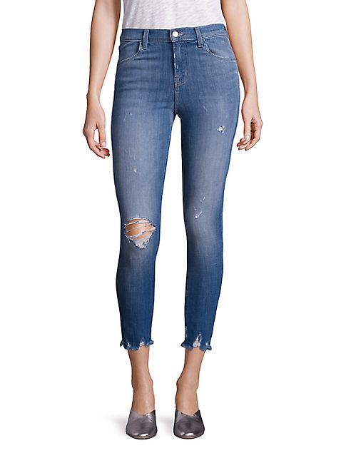 J BRAND - Alana High-Rise Distressed Cropped Jeans