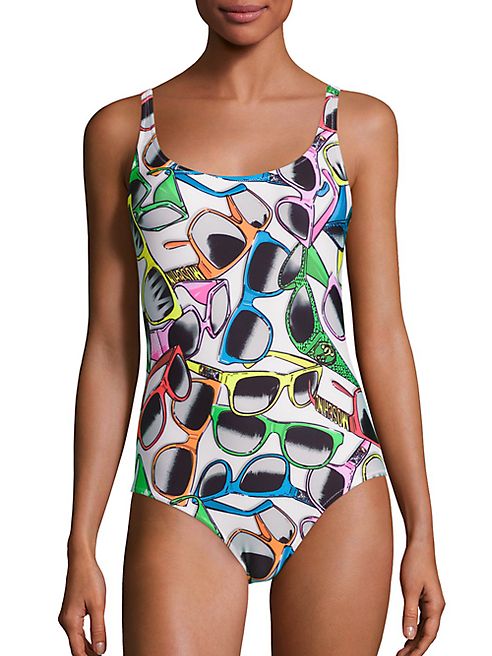 Moschino - One-Piece Sunglasses Printed Swimsuit