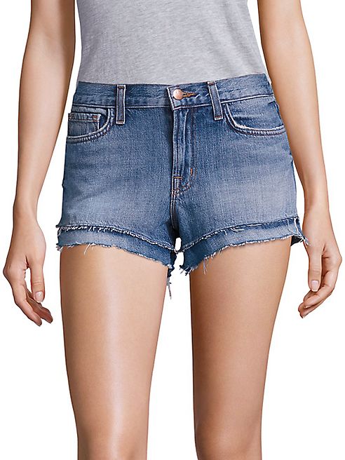 J BRAND - Sachi Bleached Frayed Denim Shorts