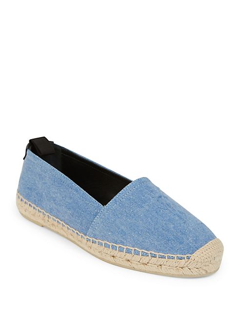 Saint Laurent - Denim Logo Espadrille Flats