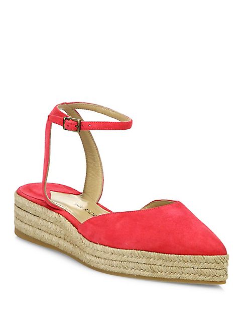 Paul Andrew - Rhea Suede Ankle-Strap Espadrilles