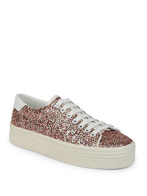 Saint Laurent - Court Classic Glitter Platform Sneakers