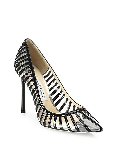 Jimmy Choo - Romy Patent Leather & PVC Cap Toe Pumps