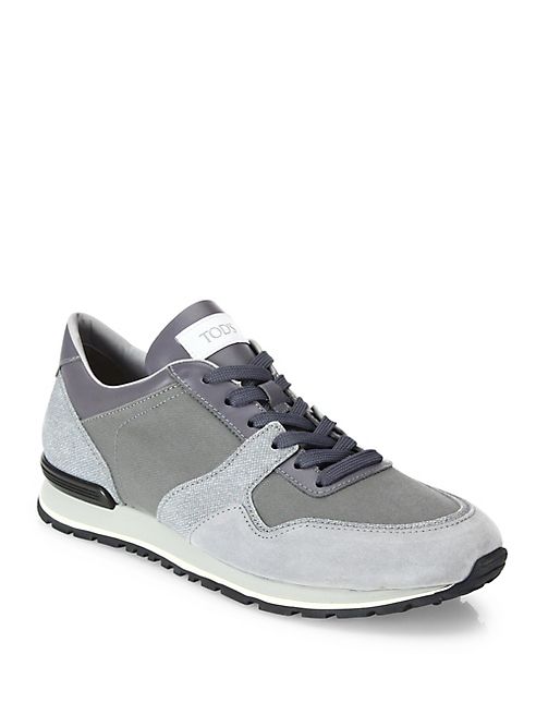 Tod's - Suede Denim Trainer Sneakers