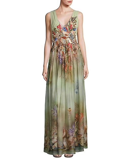 Alberta Ferretti - Floral Embroidered Gown