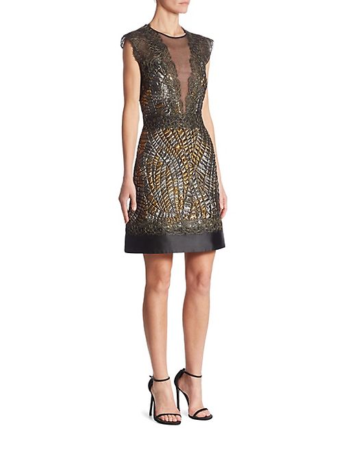 Alberta Ferretti - Metallic Quilted Dress