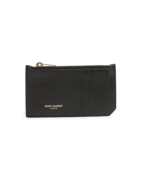 Saint Laurent - Leather Zip Card Case