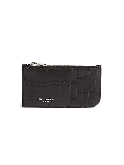 Saint Laurent - Stamped Crocodile Calf Leather Wallet