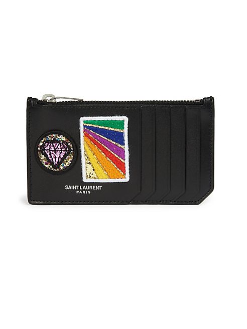 Saint Laurent - Multi Patch   Leather Cardholder