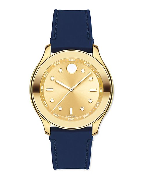 Movado - Bold Goldtone Stainless Steel & Silicone Strap Sport Watch