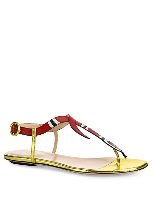 Gucci - Yoko Snake Leather Sandals