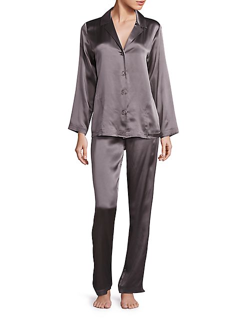 Saks Fifth Avenue Collection - Two-Piece Silk Top & Pants Pajama Set