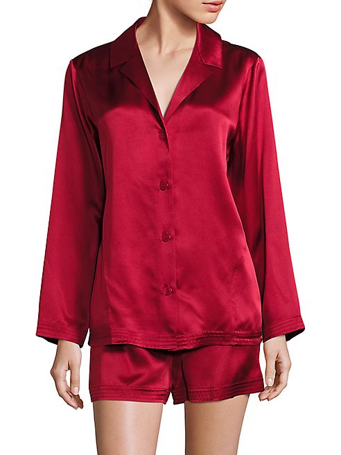 Saks Fifth Avenue Collection - Two-Piece Silk Top & Shorts Pajama Set