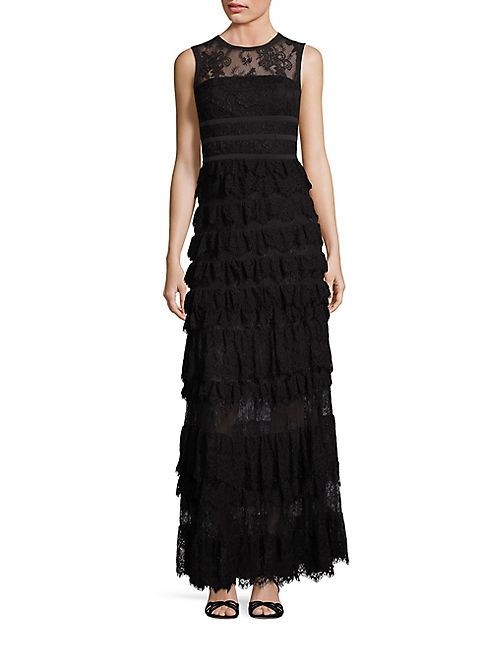 ML Monique Lhuillier - Tiered Lace Gown