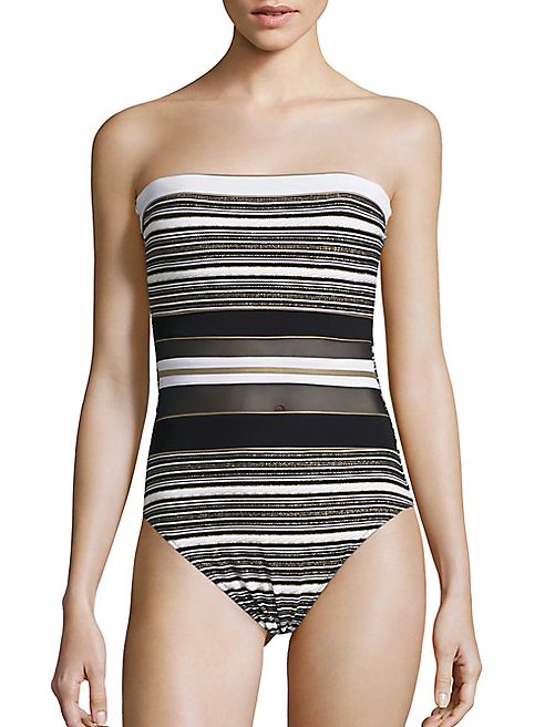 Gottex Swim - Regatta Bandeau Striped One-Piece Swimsuit