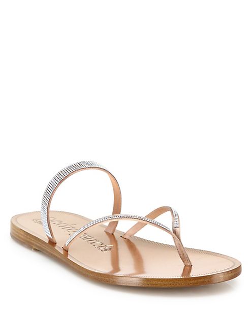 Pedro Garcia - Ilsa Swarovski Crystal Silk Satin Thong Sandals