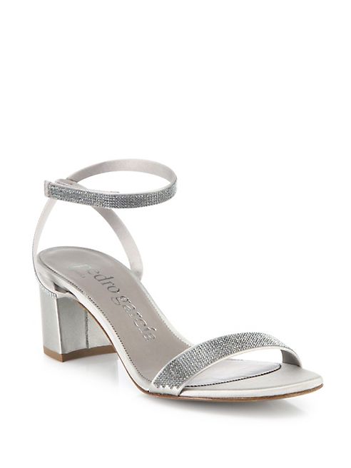 Pedro Garcia - Xela Swarovski Crystal Silk Satin Block Heel Sandals