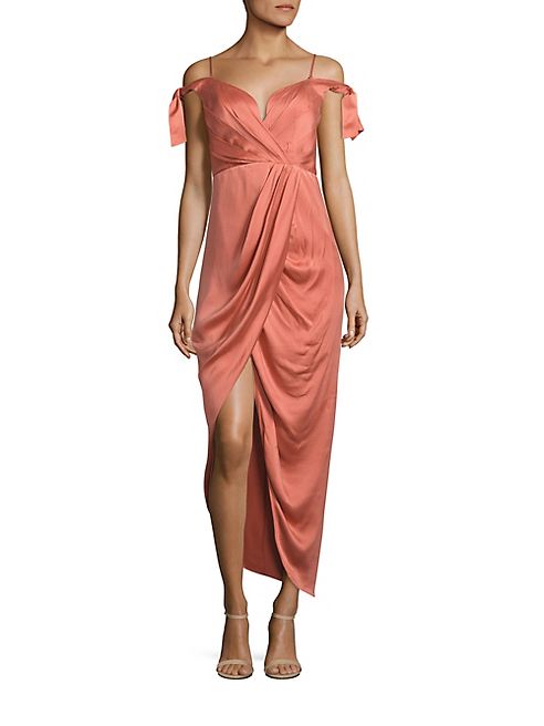 Zimmermann - Winsome Draped Cocktail Midi Dress