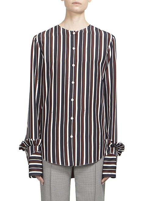 Nina Ricci - Striped Button Front Blouse