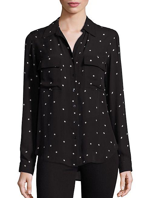 L'AGENCE - Margaret Silk Star-Print Blouse