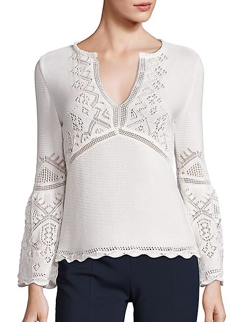 Alberta Ferretti - Long Sleeve V-Neck Blouse