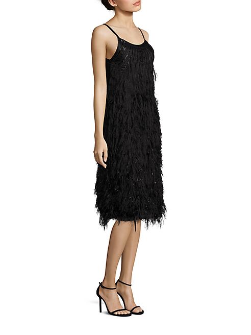 Alberta Ferretti - Sleeveless Feathered Dress