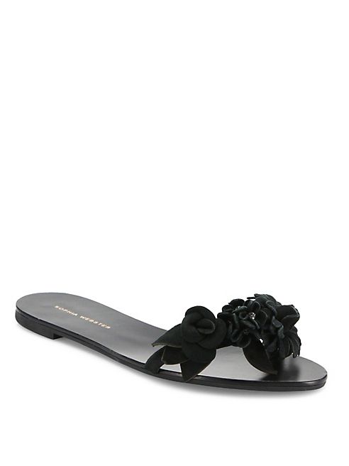 Sophia Webster - Lilico Flower Suede Slides