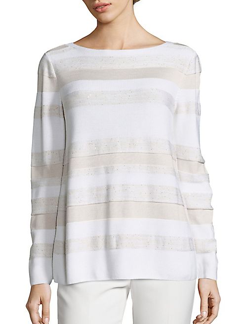 Lafayette 148 New York - Sequin Striped Sweater