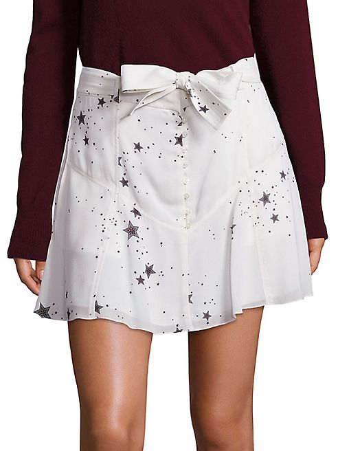 A.L.C. - Star Print Silk Skirt