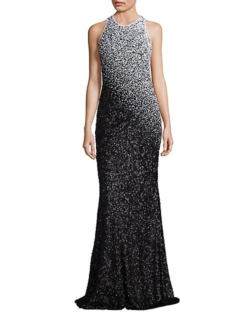 Carmen Marc Valvo - Ombre Sequin Gown